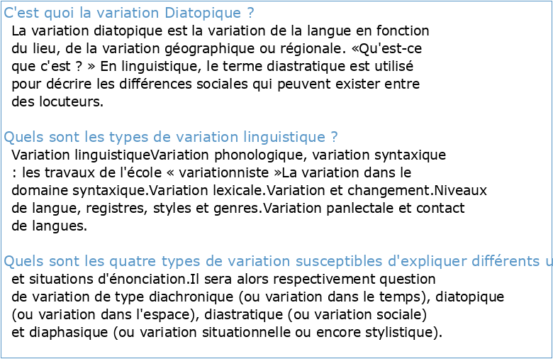 Modèles linguistiques et variations diatopiques