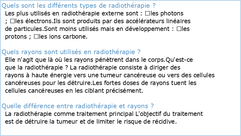 3 types de radiothérapie