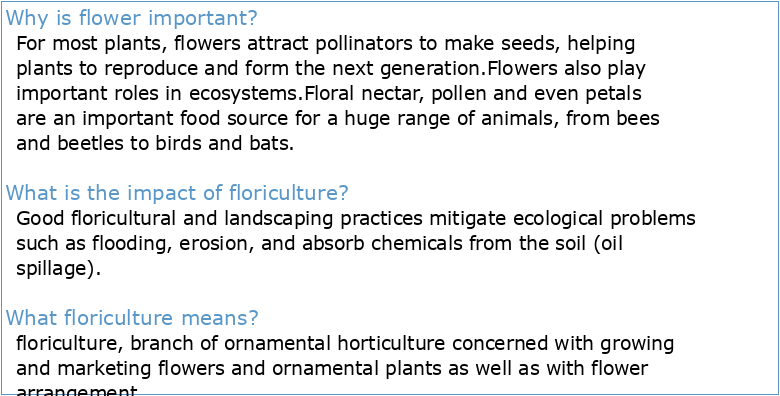5 importance of floriculture