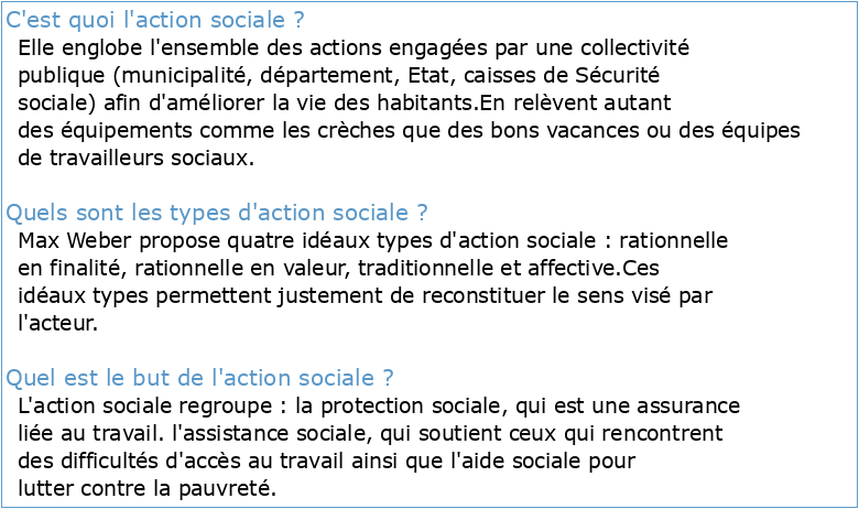 Action sociale définition