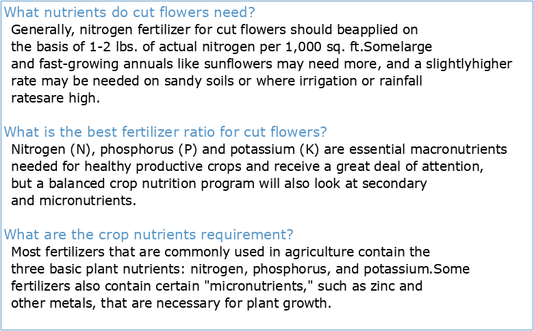 NUTRIENT RECOMMENDATIONS FOR COMMERCIAL CUT