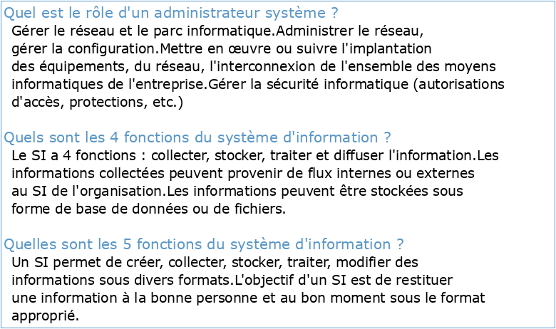 Administration des systèmes d'information PDF