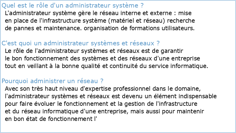 Administration système cours