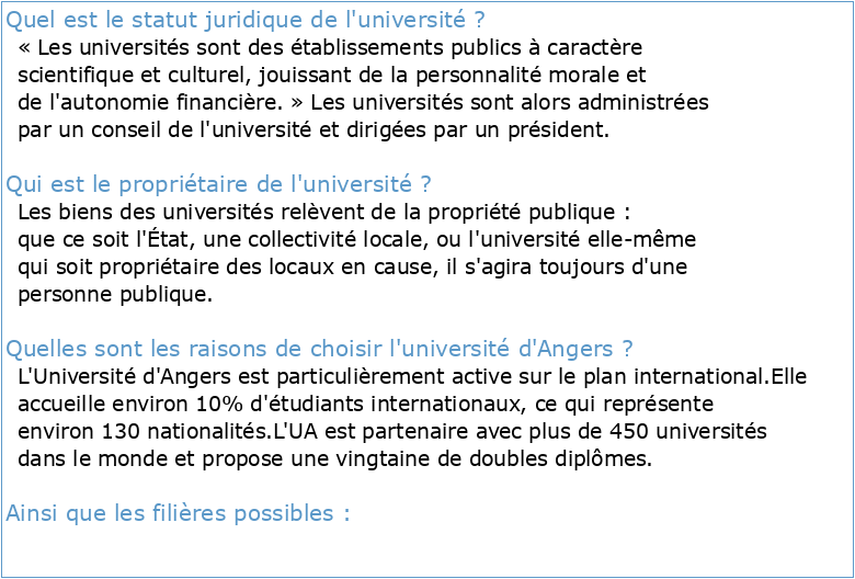 Statuts de l'Université d'Angers