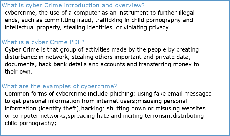 Cooperation in the Area of Cybercrime Handbook Document for