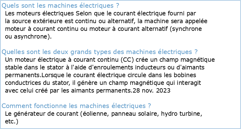 Machines électriques