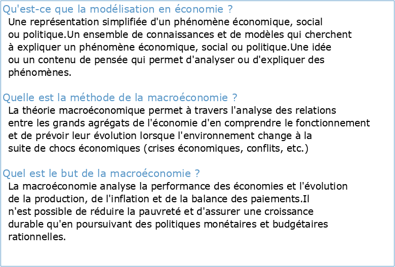 La modélisation macroéconomique : une étude