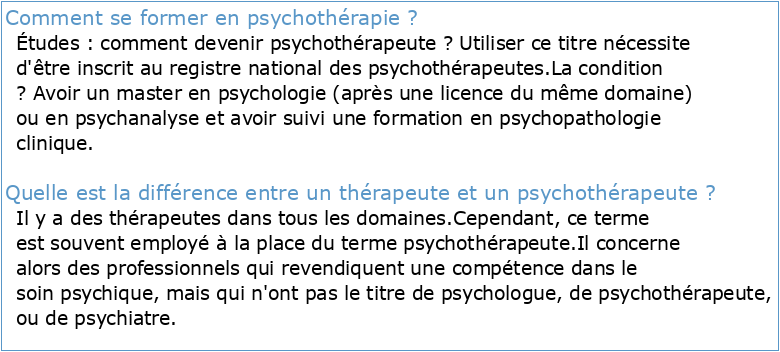 Guide de formation à la psychothérapie
