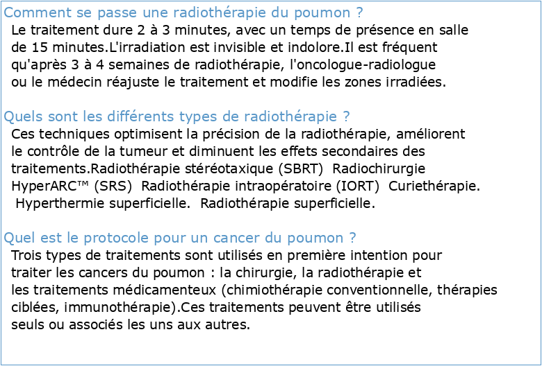 Radiothérapie des cancers primitifs du poumon