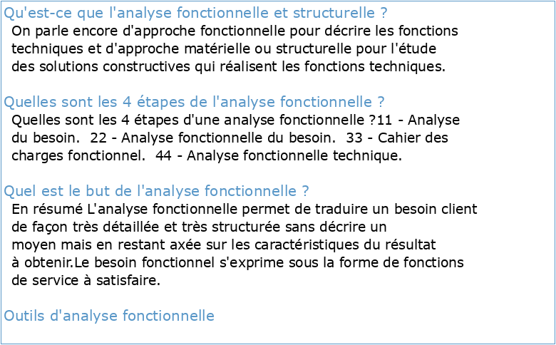 Analyse fonctionnelle et structurelle PDF