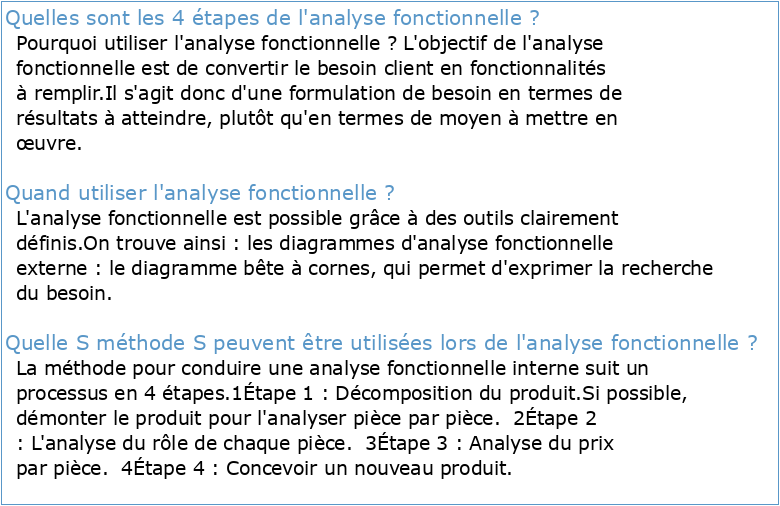 Analyse fonctionnelle exemple