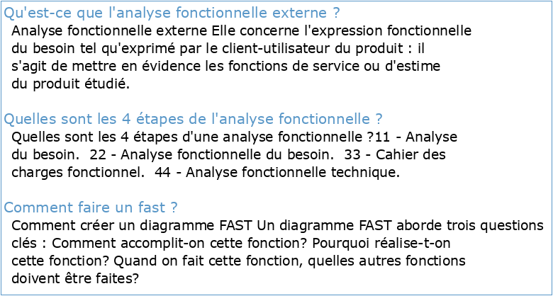 Analyse fonctionnelle externe
