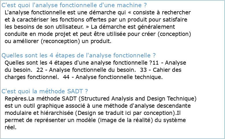 Analyse fonctionnelle machine