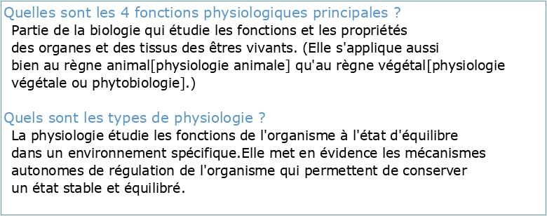 Physiologie générale