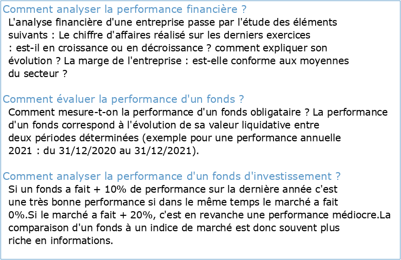 L'analyse de la performance financière des fonds mutuels