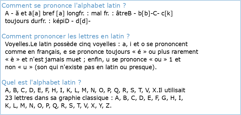 L'alphaЛet latin et sa prononciation A a B Л C c D d E e F f G g H h i I