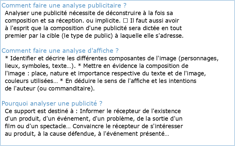 Analyse publicitaire