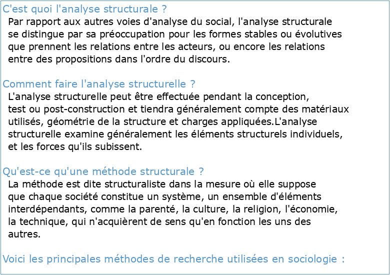 Analyse structurale sociologie