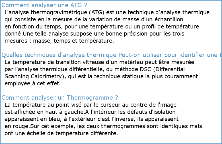 Analyse thermique DSC
