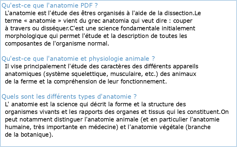 Anatomie animale cours
