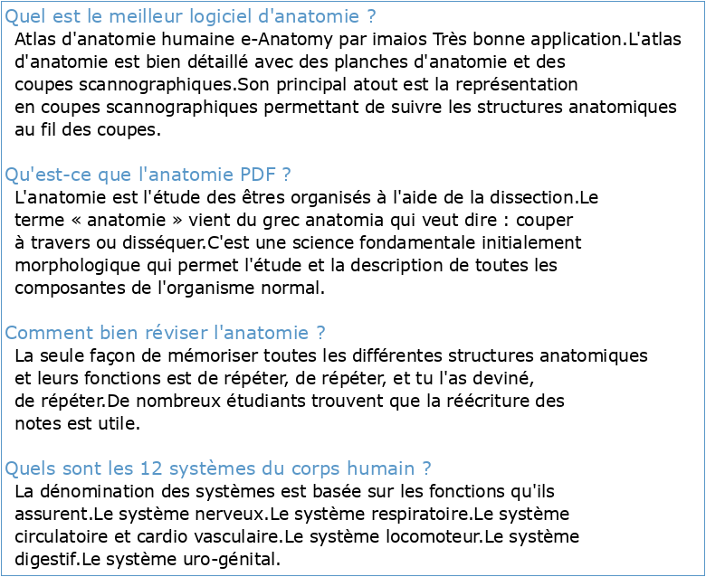 Anatomie pdf gratuit