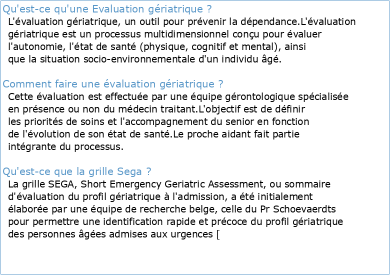 evaluation geriatrique standardisee (egs)