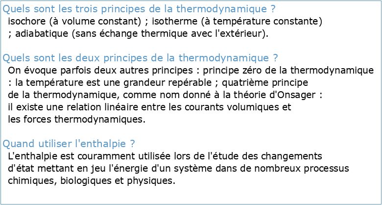 Partie III : La thermodynamique / Chapitre VI