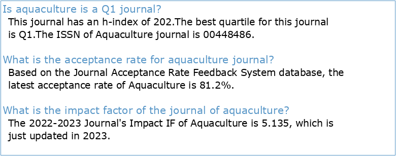 Aquaculture journal