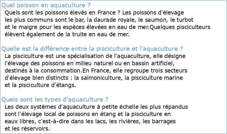 Aquaculture poisson