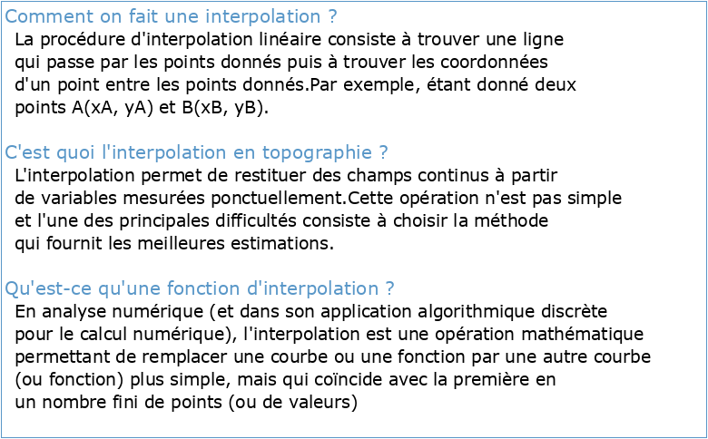 CHAPITRE II : Inroduction `a linterpolation