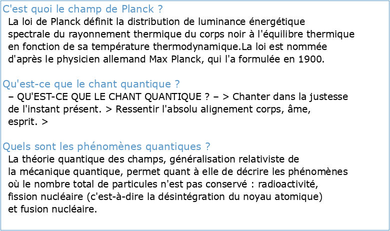 Théorie Quantique des Champs