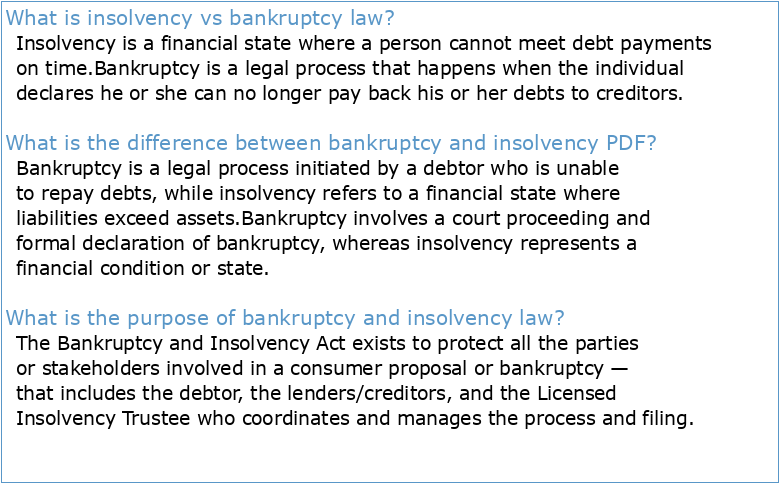 Bankruptcy and Insolvency Act
