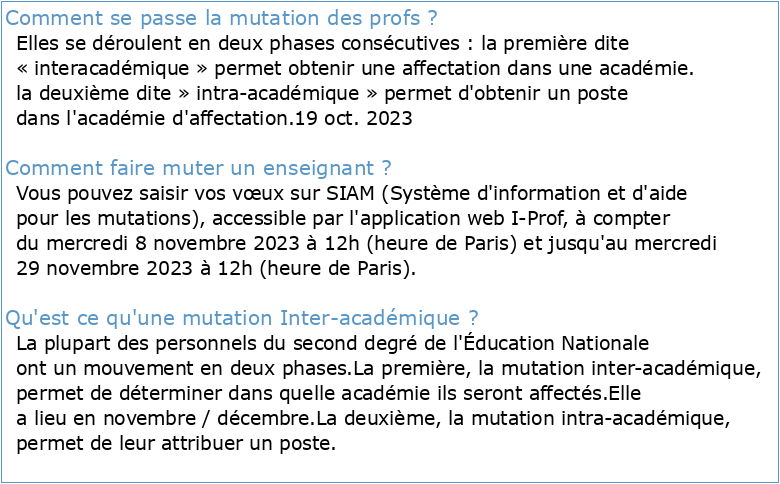 Guide pratique mutations Phase interacadémique enseignants du