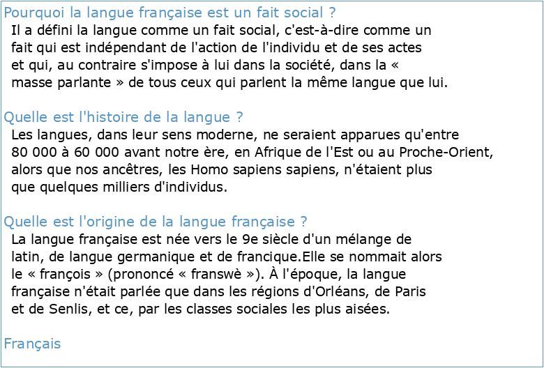 Une histoire de la langue française a visée sociologique