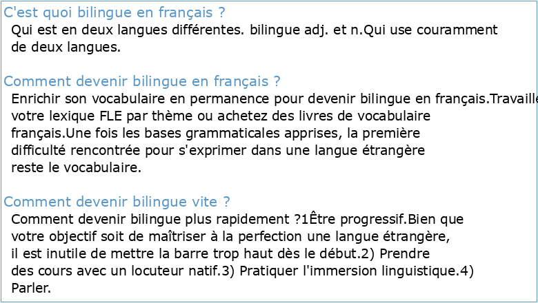 Bilingue en français
