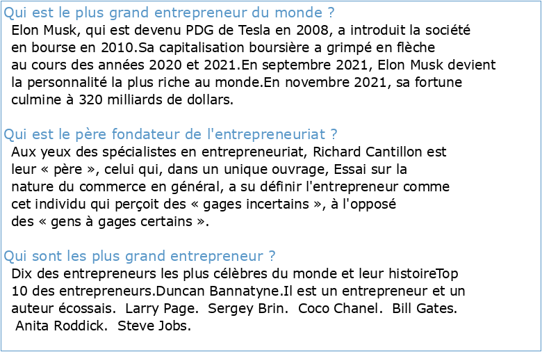 Biographie des grands entrepreneurs pdf