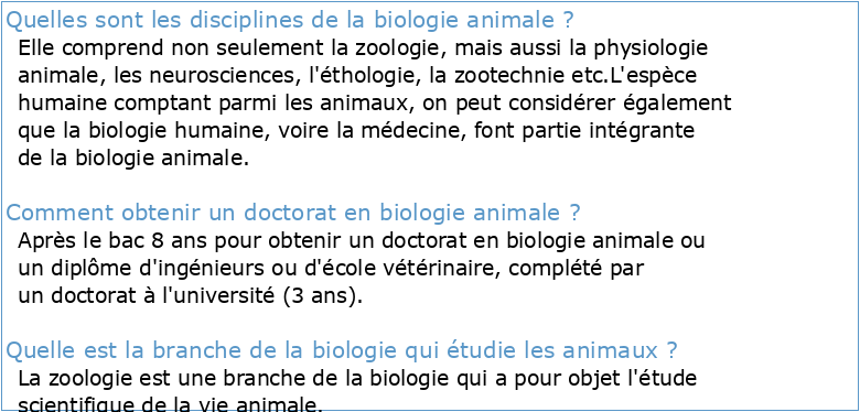Biologie animale - université pdf