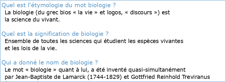 Biologie Étymologie
