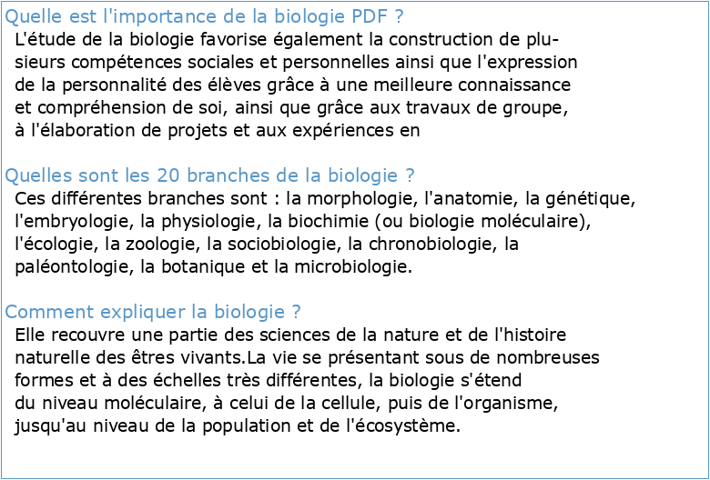Biologie générale pdf cours
