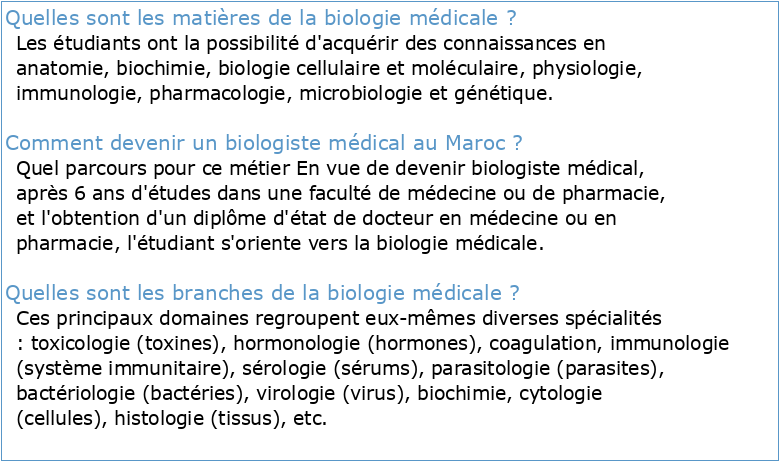Biologie médicale Université