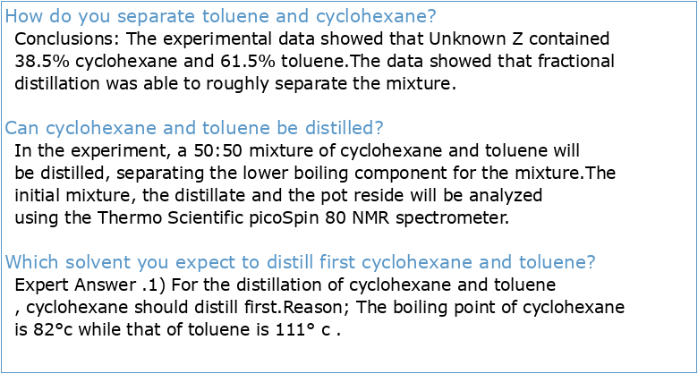 Separating Cyclohexane and Toluene by distillation  CDN