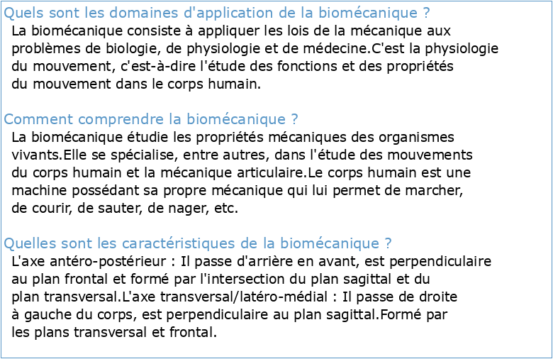 Biomécanique cours pdf