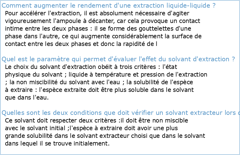 Effet de température sur l'extraction liquide-liquide de cuivre(II) par L
