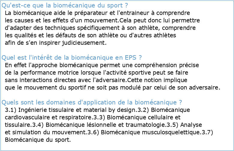 Biomécanique du sport et de l'exercice pdf