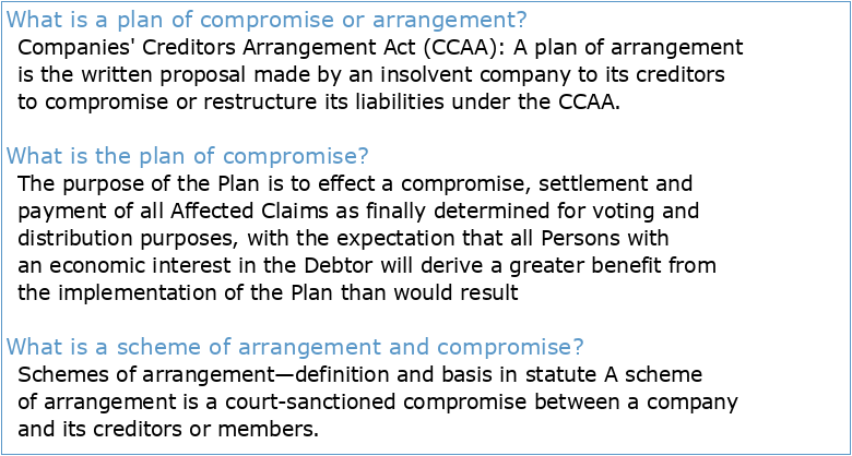 AMENDED PLAN OF COMPROMISE AND ARRANGEMENT