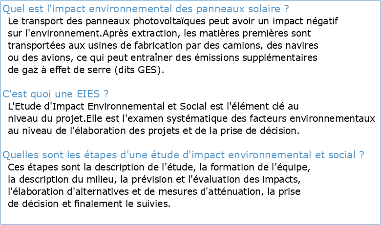 Etude d'Impact Environnemental et Social (EIES) Projet Solaire de