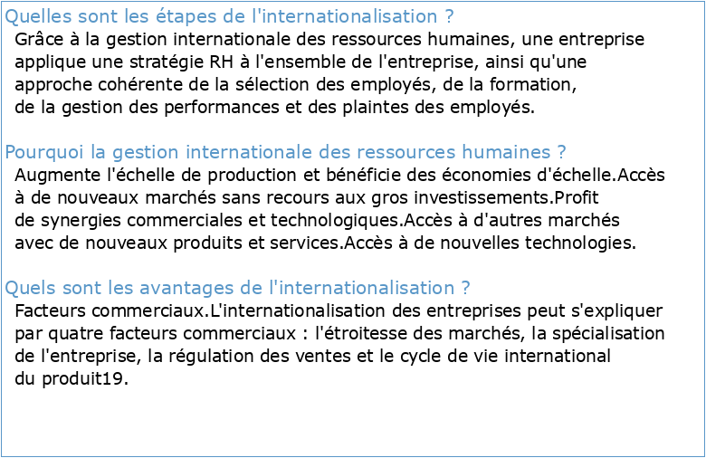 Internationalisation et pratiques de gestion des ressources