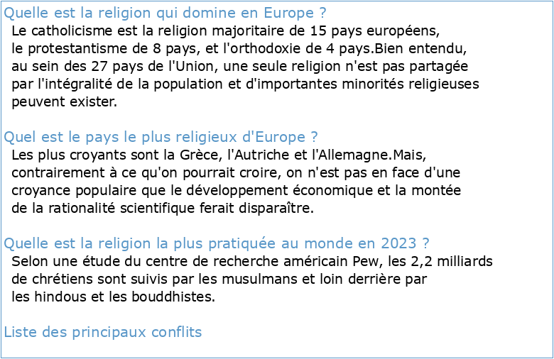 Religion et politique en Europe