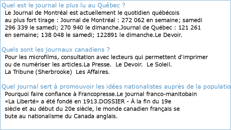 La presse périodique à Québec de 1764 à 1940