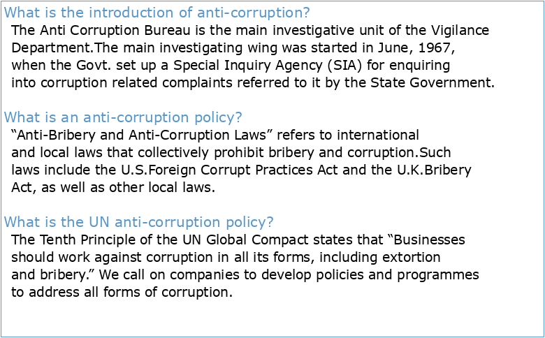 IDLO Anti-Corruption and Anti-Fraud Policy Introduction